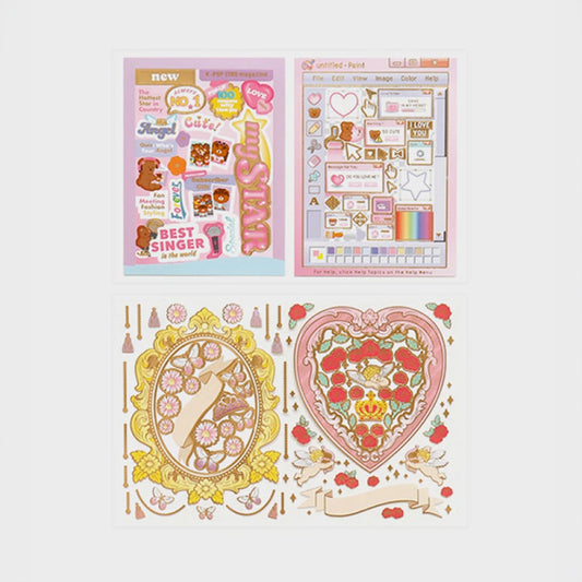 [DAISO] Polco Gold Foil Sticker Set - 4 Sheets
