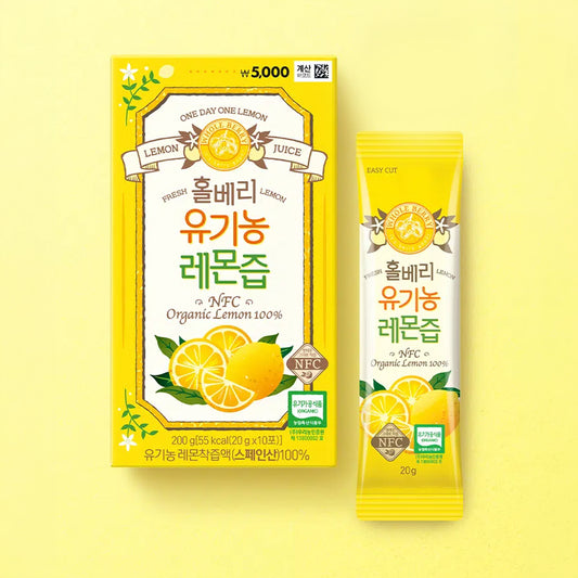 [DAISO] WHOLEBERRY Lemon NFC Organic Juice 100% - 1pack (20g x 10ea)