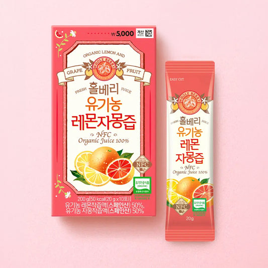 [DAISO] WHOLEBERRY Lemon and Grapefruit NFC Organic Juice 100% - 1pack (20g x 10ea)