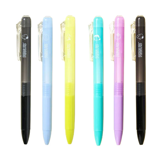 [DAISO] PEANUTS Retractable Oil-Ink Pen (Black/0.4mm) - 3ea