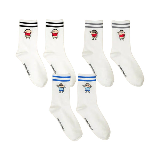 [DAISO] Crayon Shin-chan Crew Socks - 1set