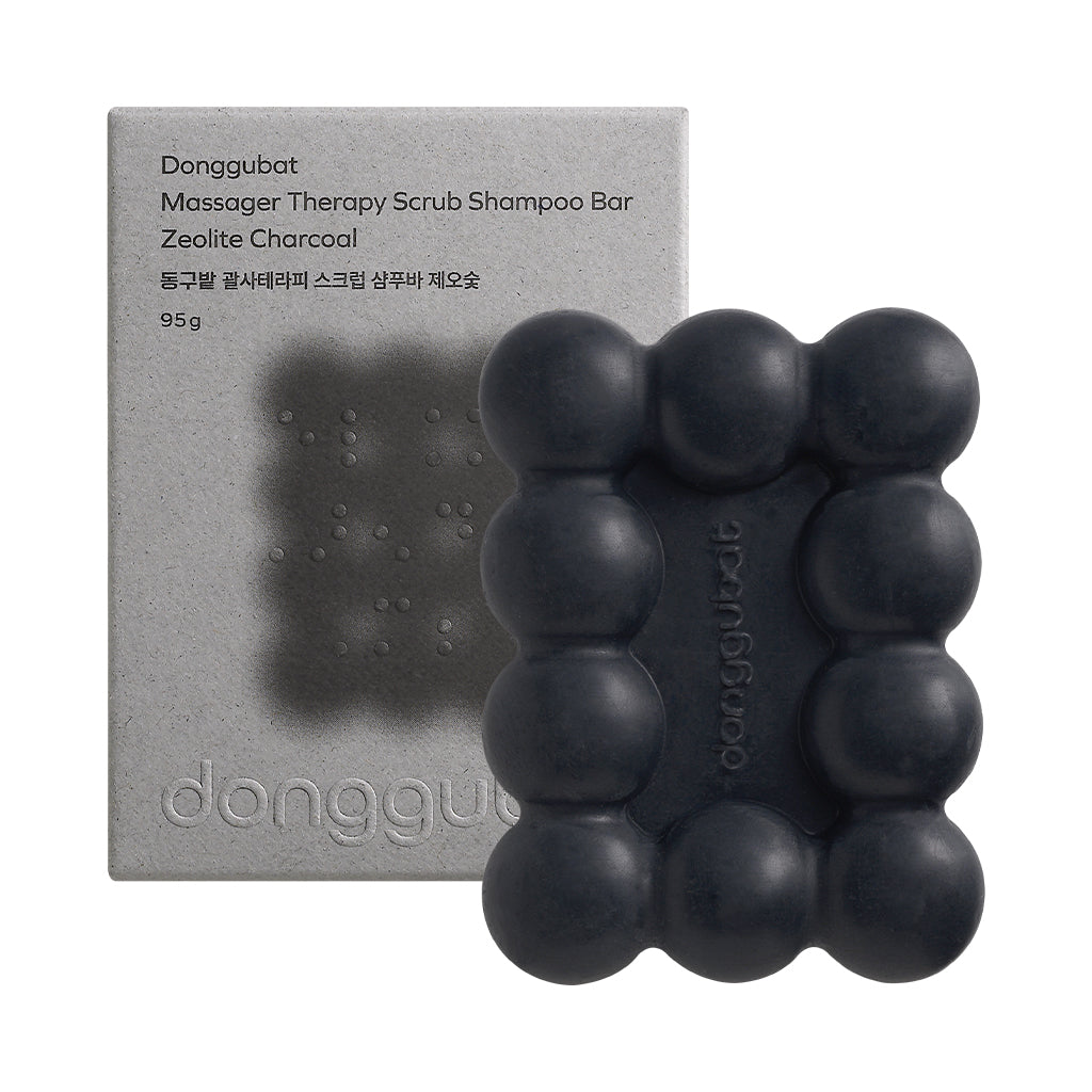 [DONGGUBAT] Massager Therapy Scrub Shampoo Bar Zeolite Charcoal - 95g
