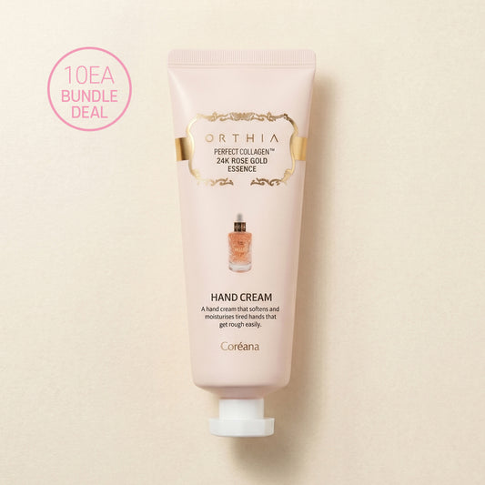 ☆BNDL- [ORTHIA] Perfect Collagen TM 24K Rose Gold Essence Hand Cream - 50ml x 10ea