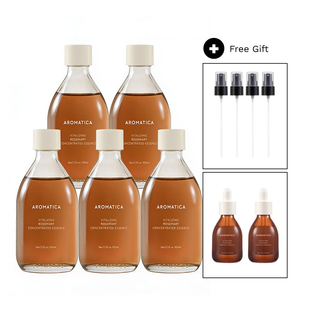 [AROMATICA] Vitalizing Rosemary Concentrated Essence Set (100ml x 5ea) + GIFT (Serum2+Pump4)