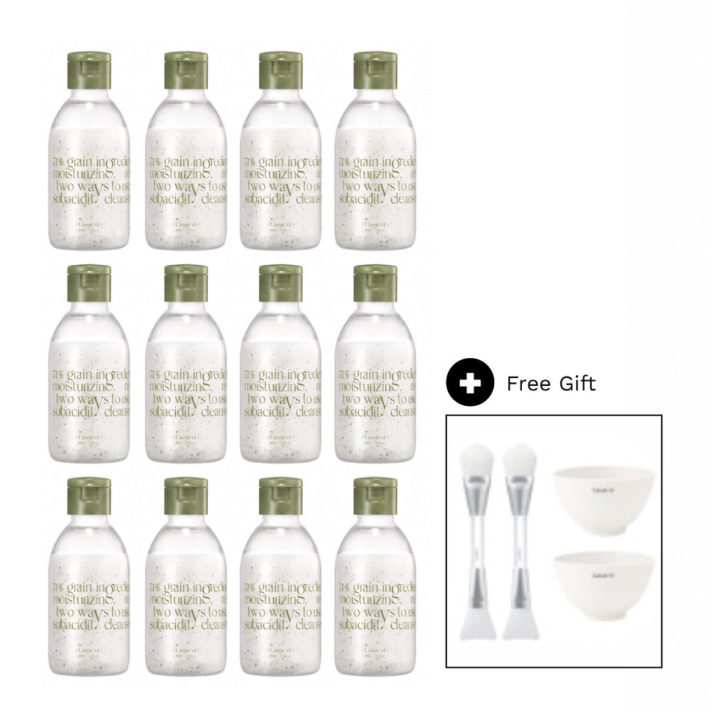 [LASSIEEL] Enzyme Oat Scrub Powder Wash Set (100gx12ea)+Gift (boll2+brush2)