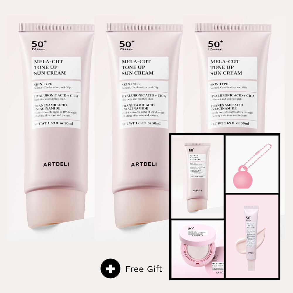 [ARTDELI] Mela Cut Tone Up Sun Cream (SPF50+ PA++++) Set (50mlx4ea) +GIFT (Cushion1+Key Ring1+cream mini1)