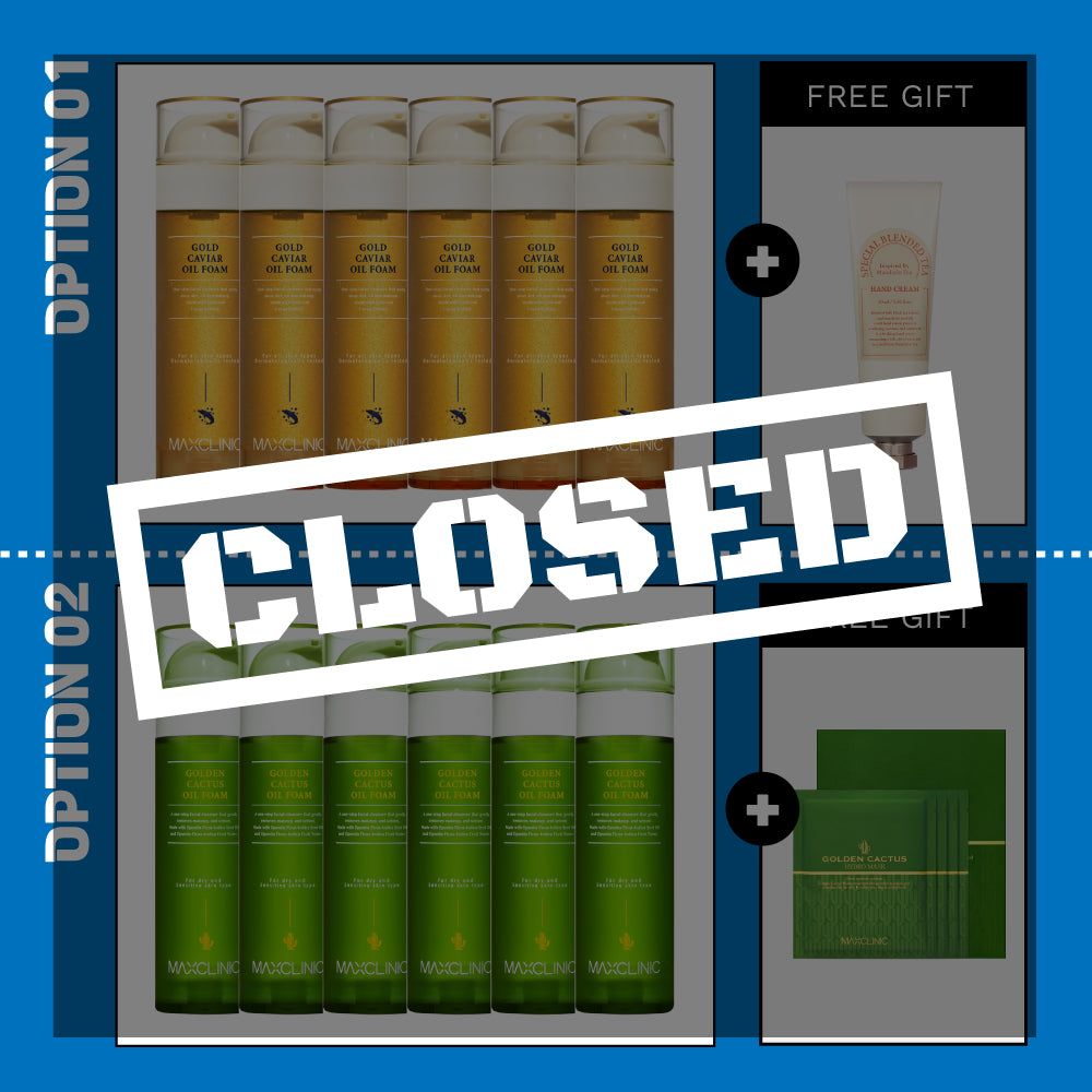 [MAXCLINIC] Golden Cactus / Caviar Oil Foam Set + Free Gift