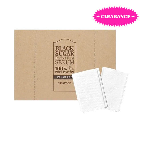 [SKINFOOD] Black Sugar Perfect First Serum 100% Pure Cotton Clear Pad - 1pack (60pcs)
