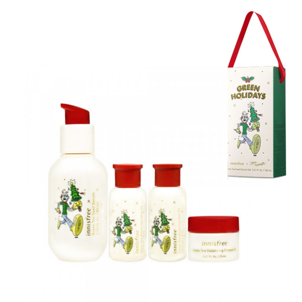 [INNISFREE] Green Tea Seed Serum Set (Green Holiday) - 1pack (4items)