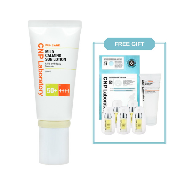 [CNP LABORATORY] Mild Calming Sun Lotion - 50ml (SPF50+ PA++++)(GIFT:S.O.S Mask+Cleanser+Sample 5pcs)