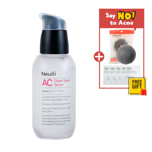 [Neulii] AC Clean Saver Serum - 45ml(GIFT:Eonni Cleansing Puff+Random Samples 5pcs) (EXP 2023-09-24)