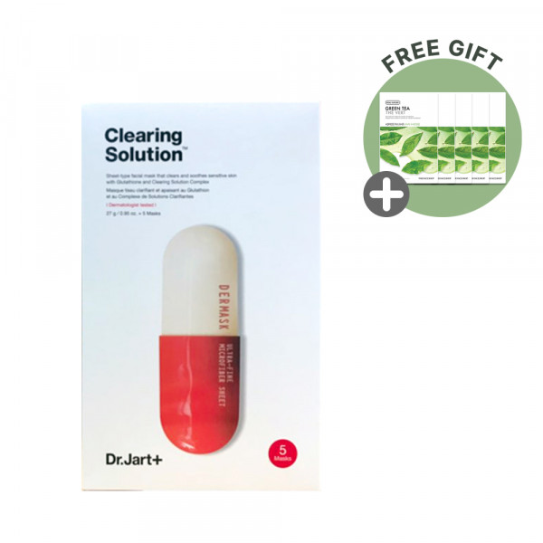 *Clearance* [Dr.Jart] Dermask Micro Jet Clearing Solution (2019) - 1pack (5pcs) (GIFT: TFS Mask Sample #Green Tea 5pcs)