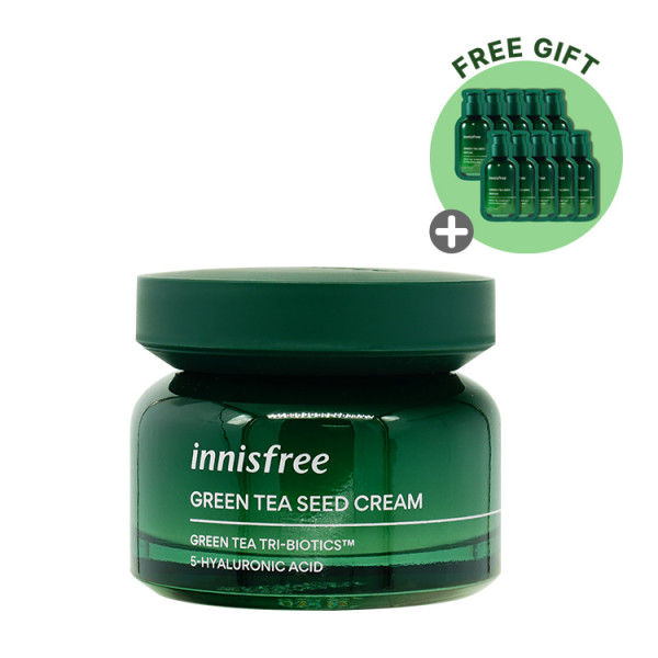 [INNISFREE] Green Tea Seed Cream (2022) - 50ml (Renewal) (Green Tea Serum Sample 10pcs)