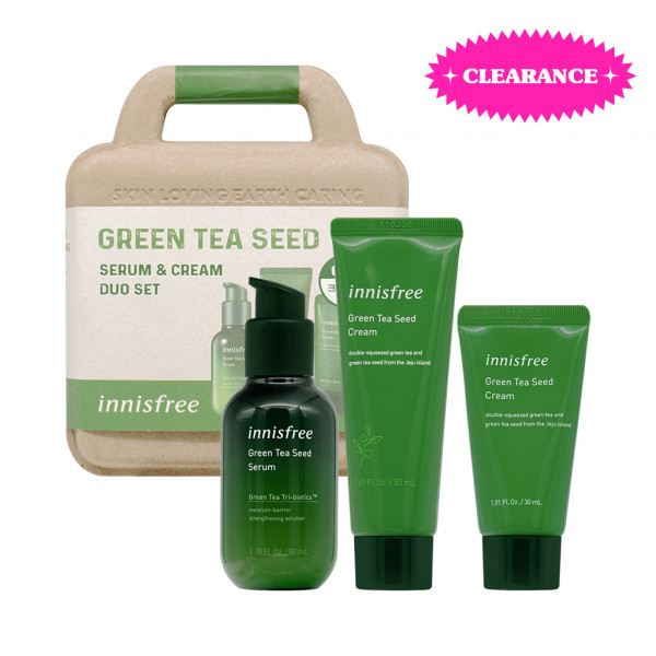 [INNISFREE] Green Tea Seed Serum & Cream Duo Set - 1pack (3items) (EXP 2024-08-01)