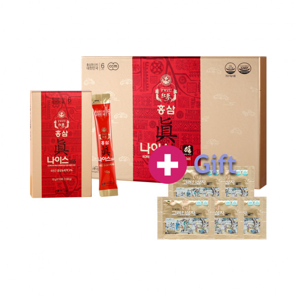[KANGGAE MERCHANT] Korean Red Ginseng Extrat Nice 365 - 10g x 30pcs +  Free Gift (Korean Ginseng Tea Gold - 3g x 5pcs)