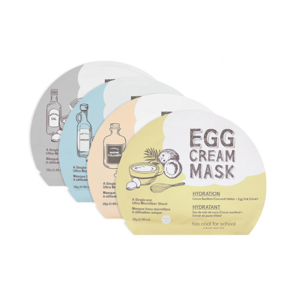 [TOO COOL FOR SCHOOL] Egg Cream Mask - 5pcs (4Types)