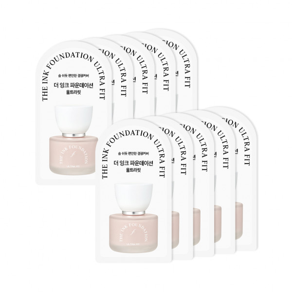 [THE FACE SHOP_Sample] The Ink Foundation Ultra Fit Sample (SPF 20 PA++) #201 - 1ml x 10pca