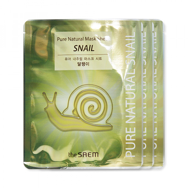 [THESAEM_Sample] Pure Natural Mask Sheet Samples - 3pcs No.Snail