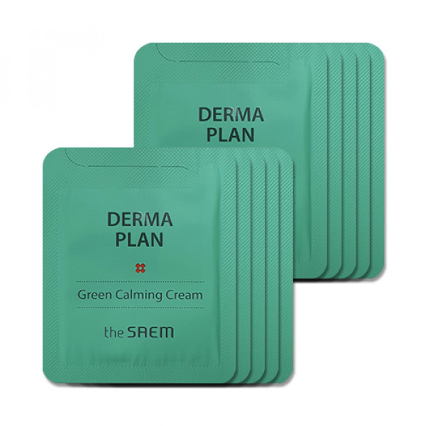 [THESAEM_Sample] Derma Plan Green Calming Cream Samples - 10pcs (EXP 2023-07-28)