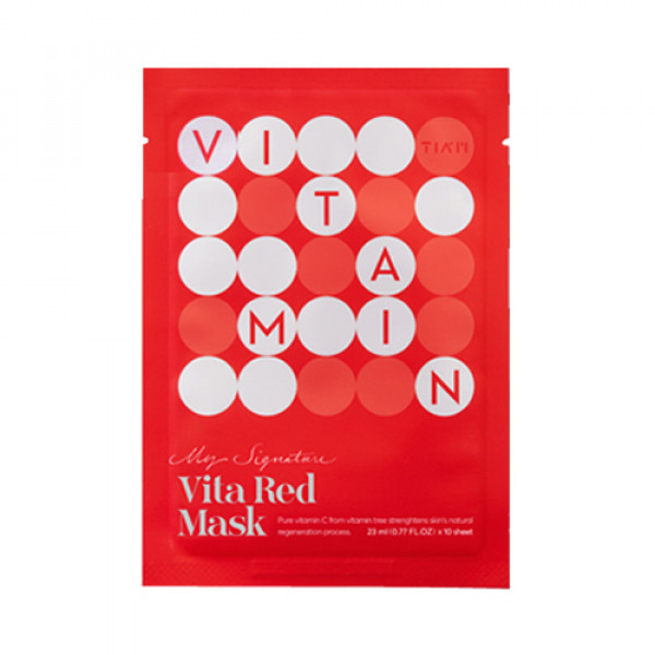 [TIA'M] My Signature Vita Red Mask - 10pcs (EXP 2023-04-15) (VERACLARA Mask Sheet #Bamboo - 5pcs)
