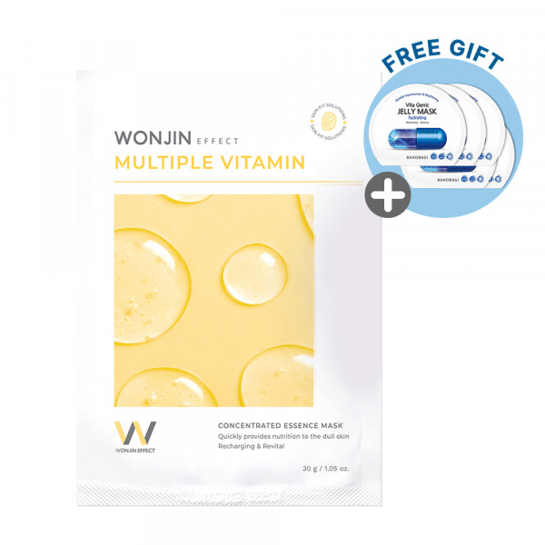 [WONJIN] Multiple Vitamin Mask - 14pcs (GIFT: BANOBAGI Jelly Mask #Hydrating 5pcs)
