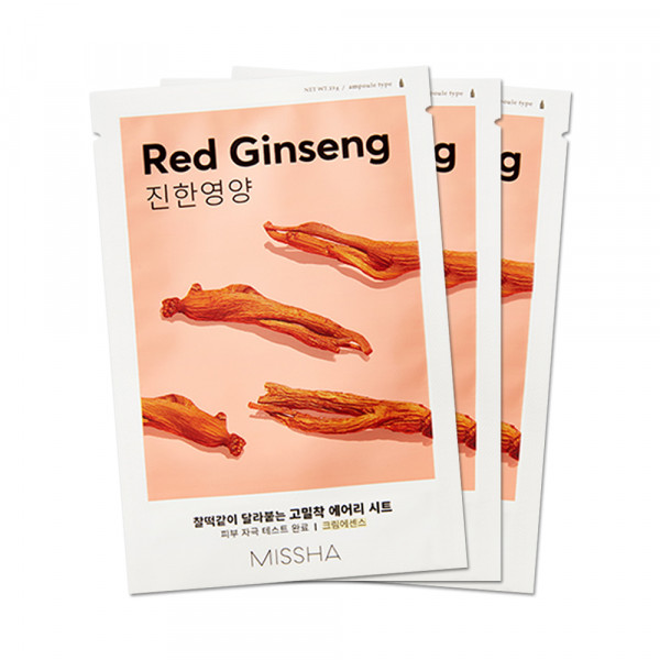 [MISSHA_Sample] Airy Fit Sheet Mask Samples - 3pcs No.Red Ginseng